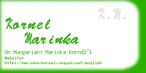 kornel marinka business card